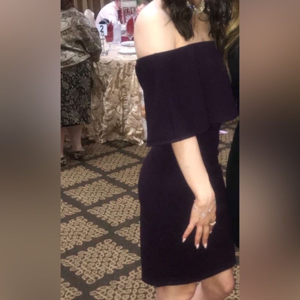 Purple off the shoulder cocktail dress size small